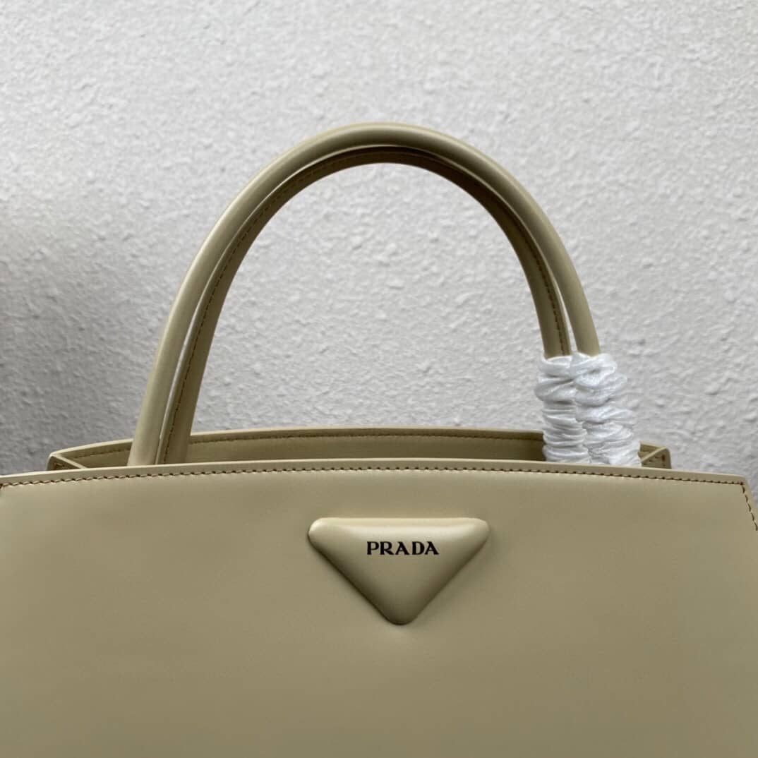 Pra*a Small Brushed Leather Replica Tote