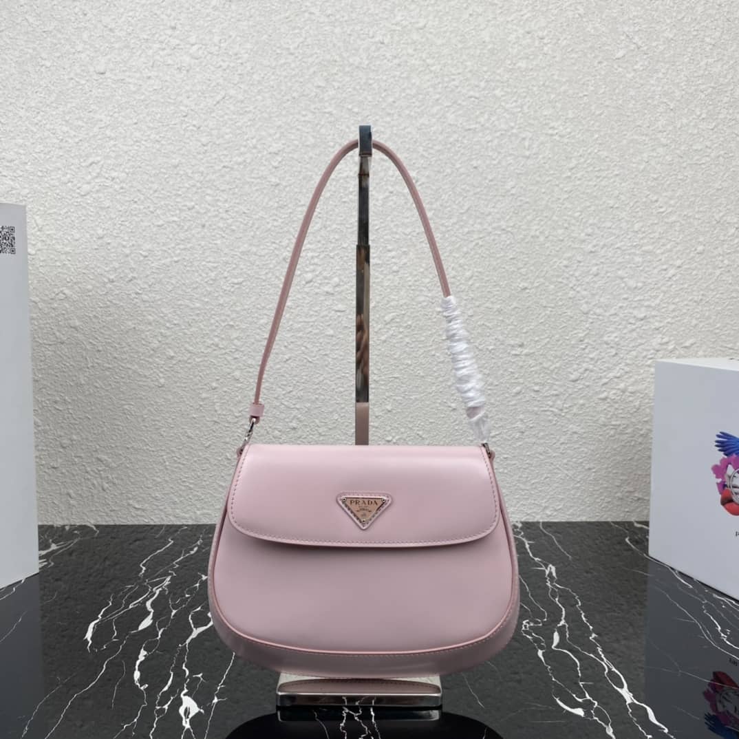Pra*a Cleo Bag Dupe Brushed Leather Flap Replica Shoulder Bag