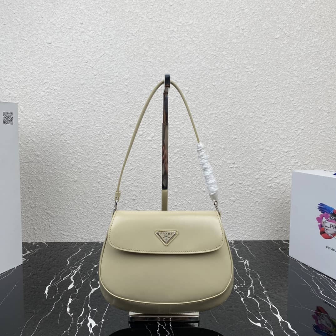 Pra*a Cleo Bag Dupe Brushed Leather Flap Replica Shoulder Bag