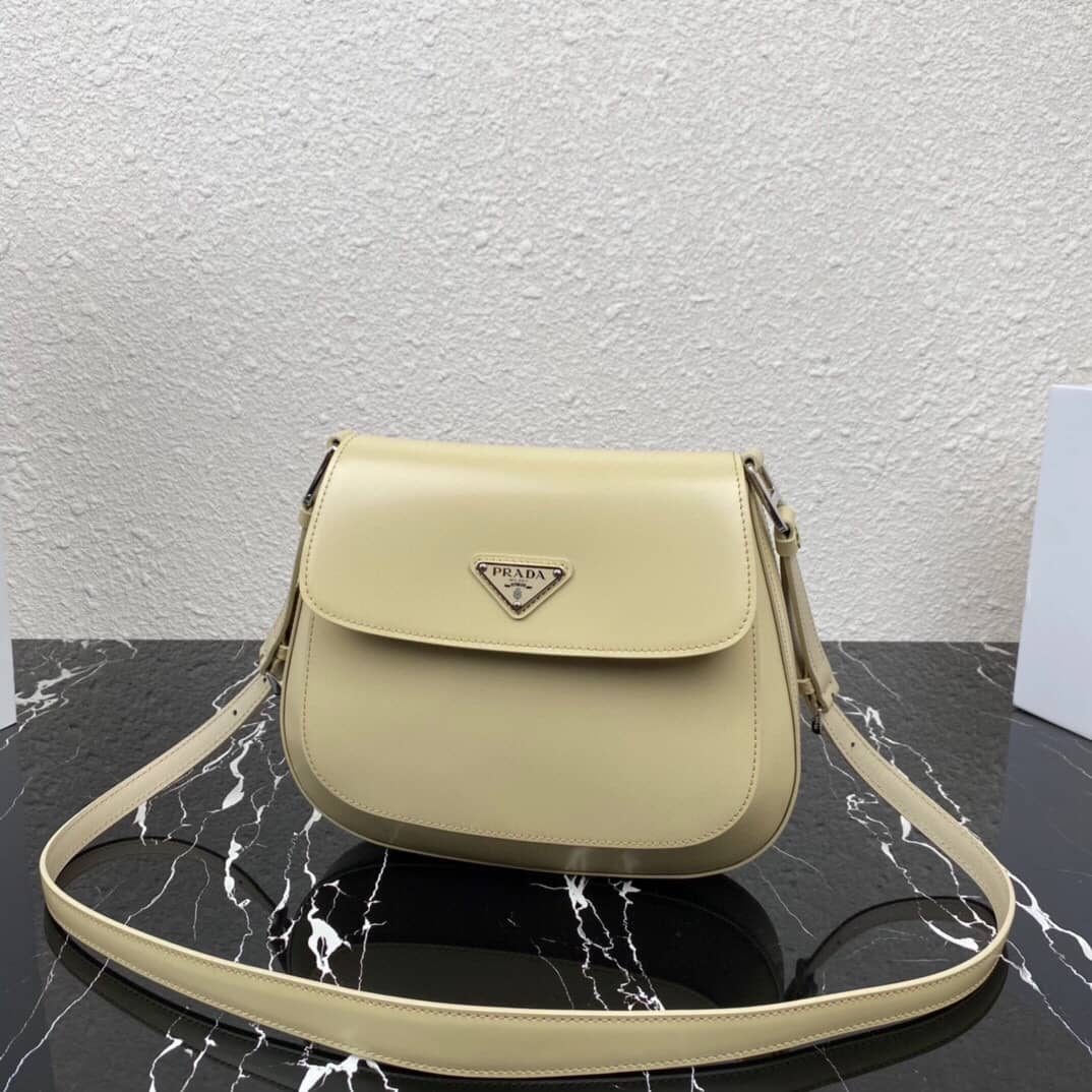 Pra*a Cleo Bag Dupe Brushed Leather Flap Shoulder Bag
