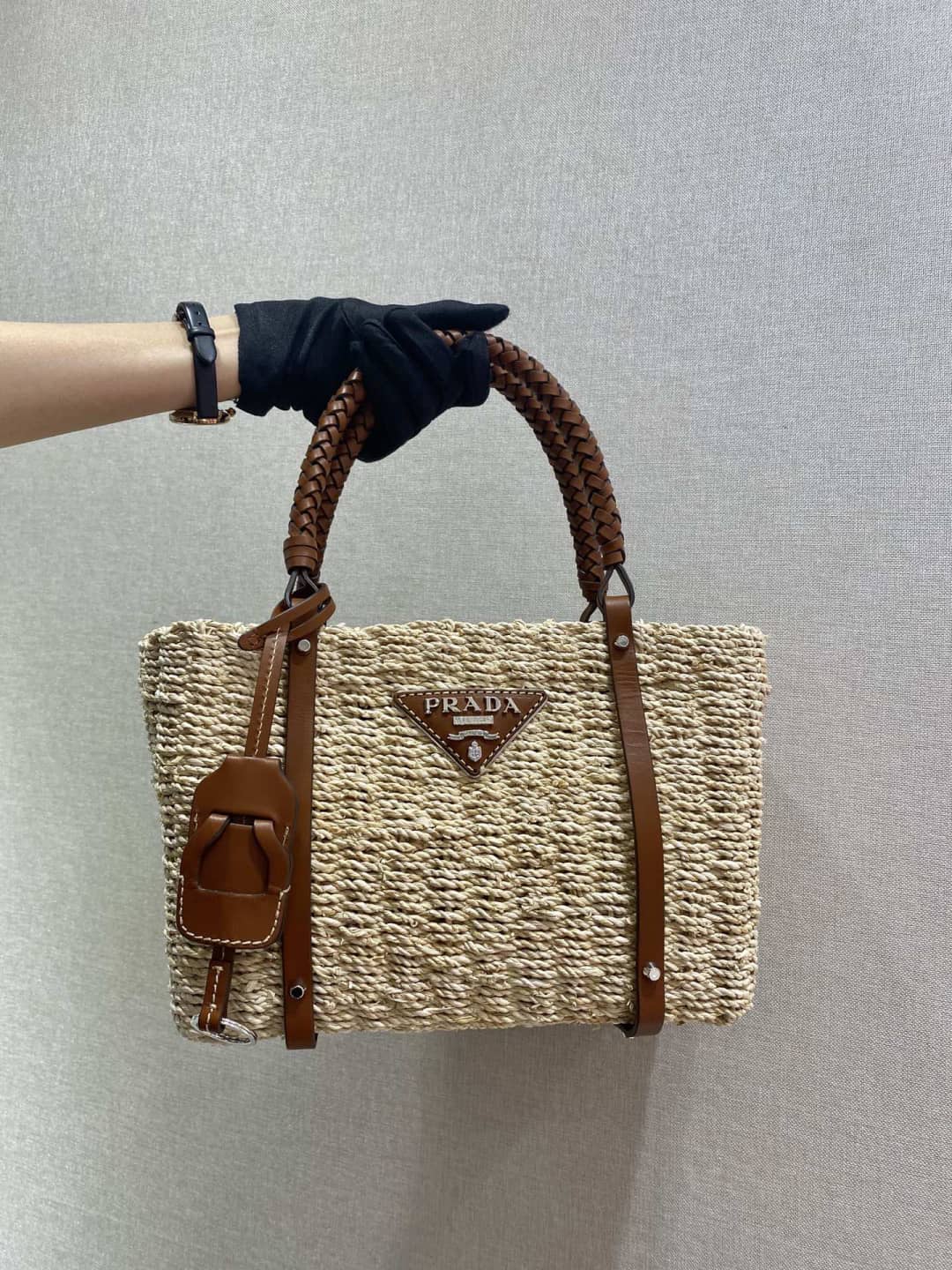 Pra*a Corn Husk Leather Replica Tote