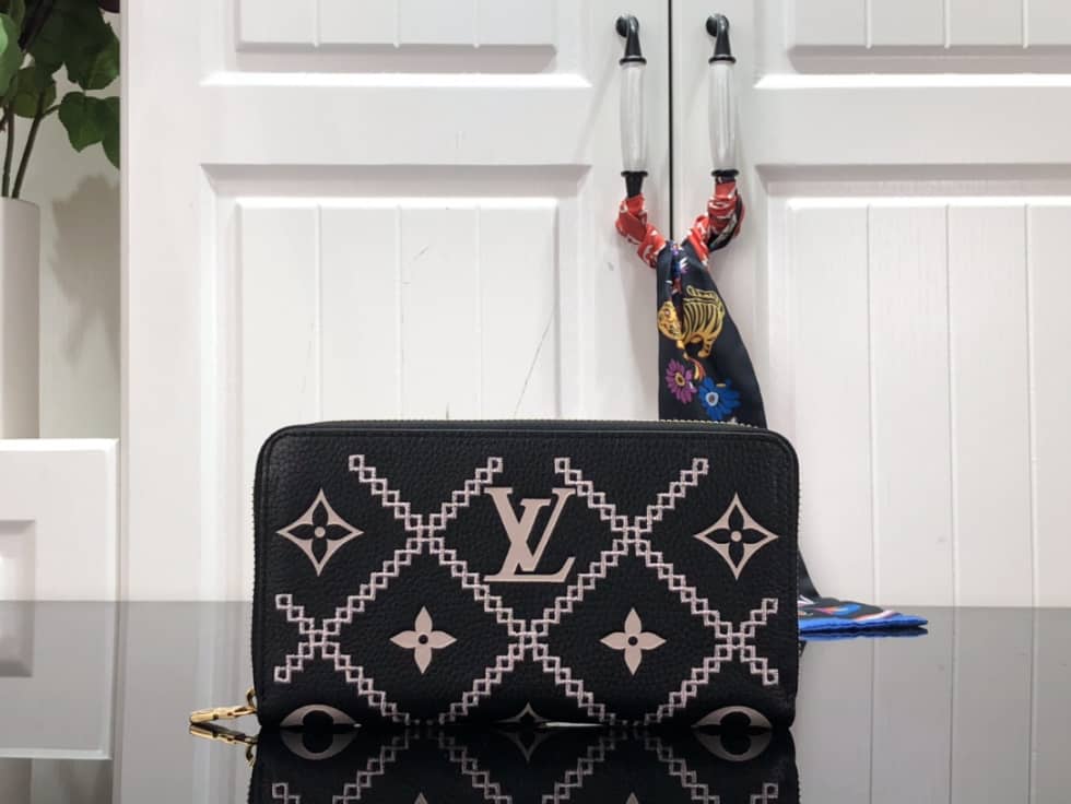 L0vis Vvtt0n Wallet Dupe Zippy Monogram Empreinte Leather Black M81141