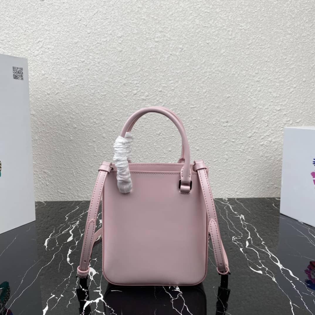 Pra*a Raffia Tote Dupe Small Brushed Leather Replica Tote