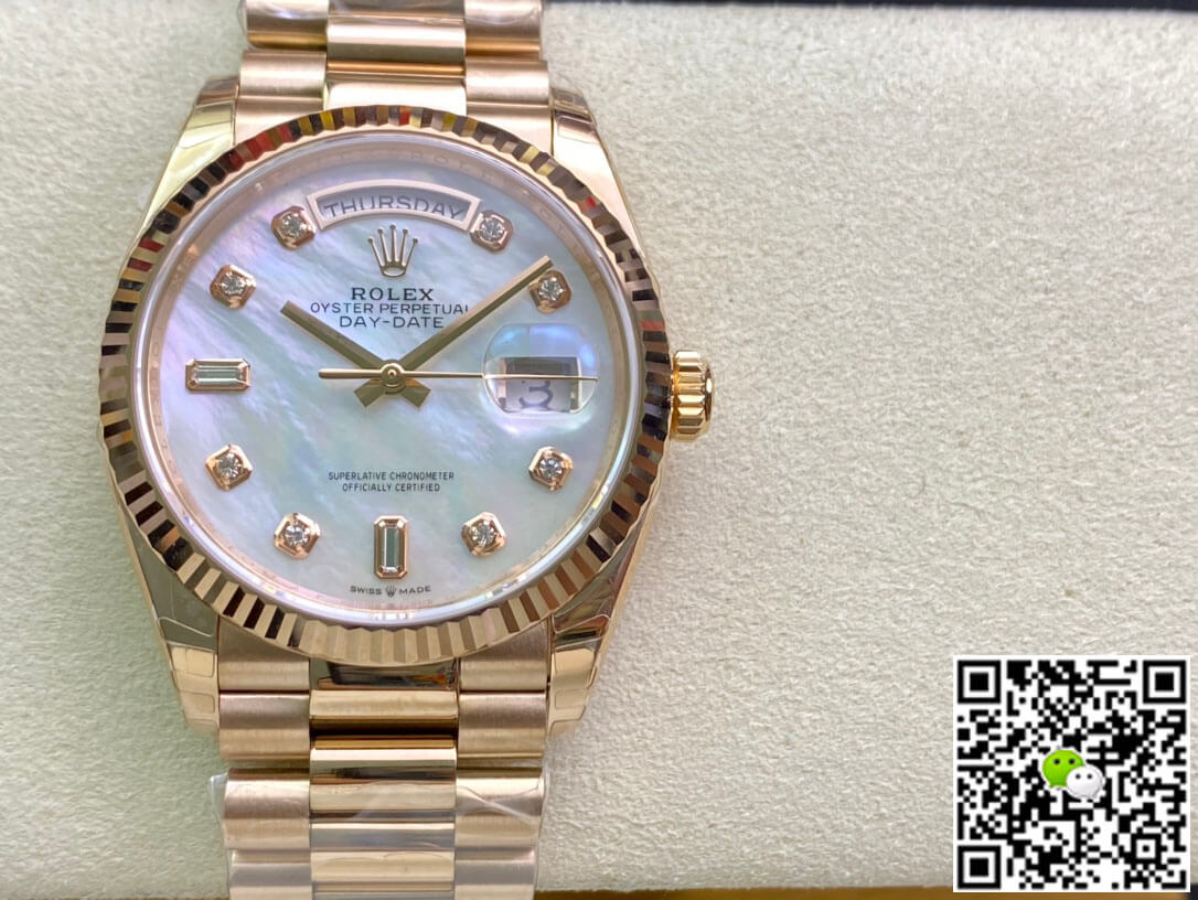 Replica R01ex Day Date M128235-0029 1:1 Best Edition EW Factory Rose Gold