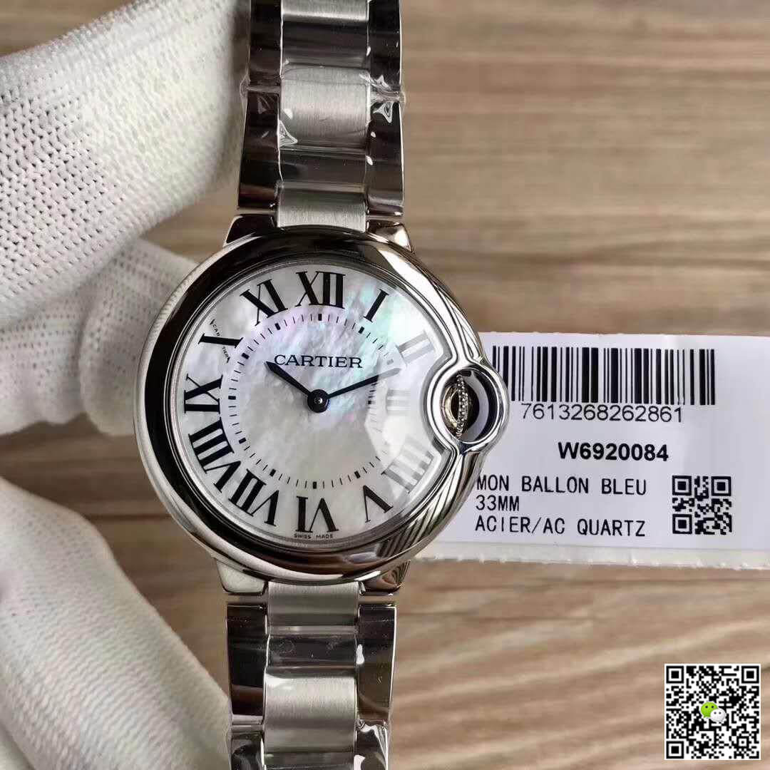 Replica Ballon Bleu De Ca*t1er 33 W6920084 V6 Factory 1:1 Best Edition Swiss Ronda Quartz