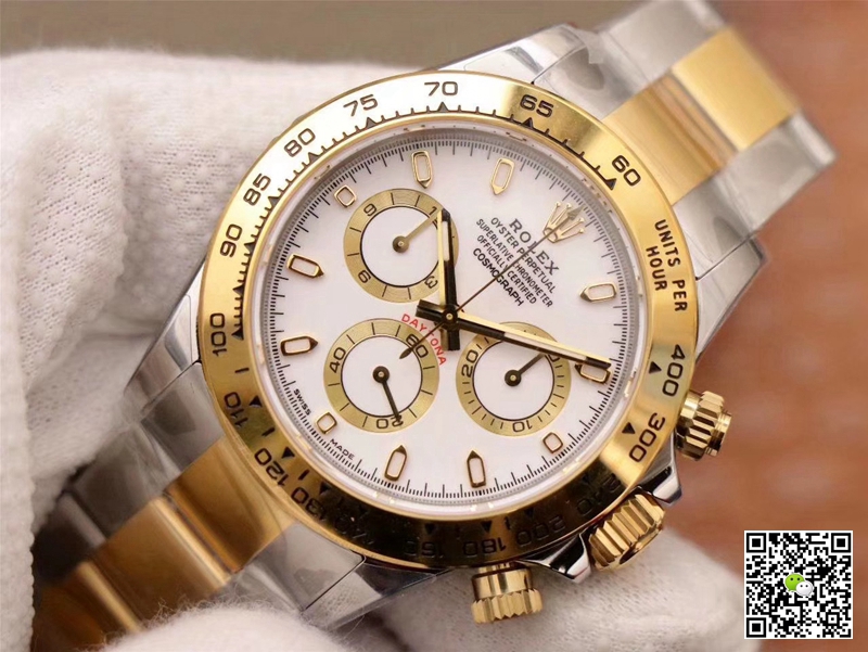 R01ex Daytona Replica Cosmograph M116503-0001 1:1 Best Edition Noob Factory White Dial Swiss ETA4130