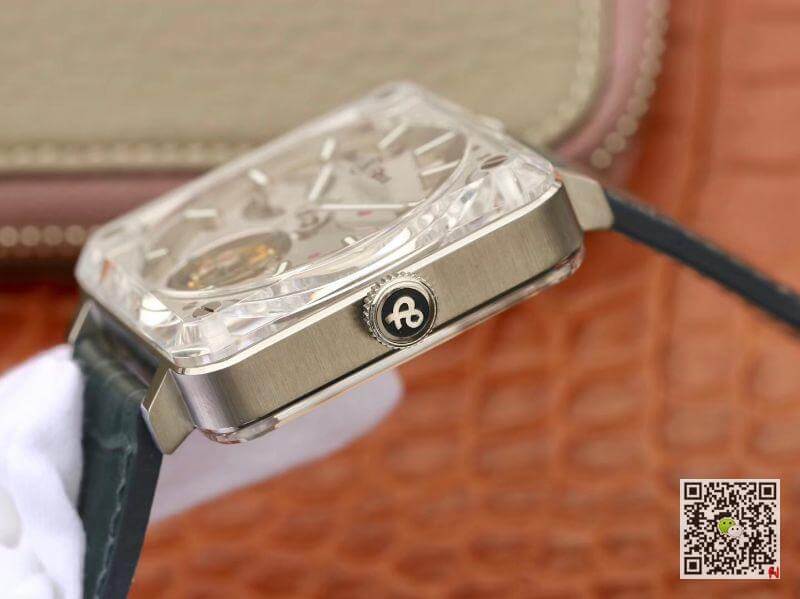 Replica Bell   Ross BR-X2 Tourbillon 1:1 Best Edition Men Watches Steel Dial Swiss ETA380 Tourbillon Movement Leather Watch Strap