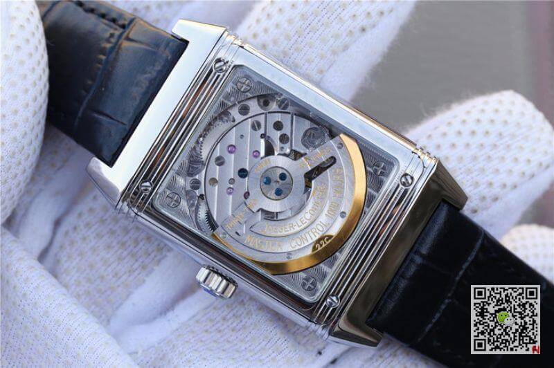 Jaeger Lecoultre Replica Grande Reverso Duo 3742421 Mechanical Watches 1:1 Best Edition Swiss ETA986 Silver Dial Black Leather Strap