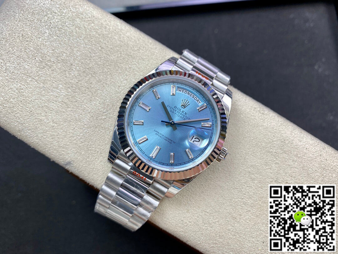 Replica R01ex Day Date M228236-0006 1:1 Best Edition EW Factory Ice Blue Dial