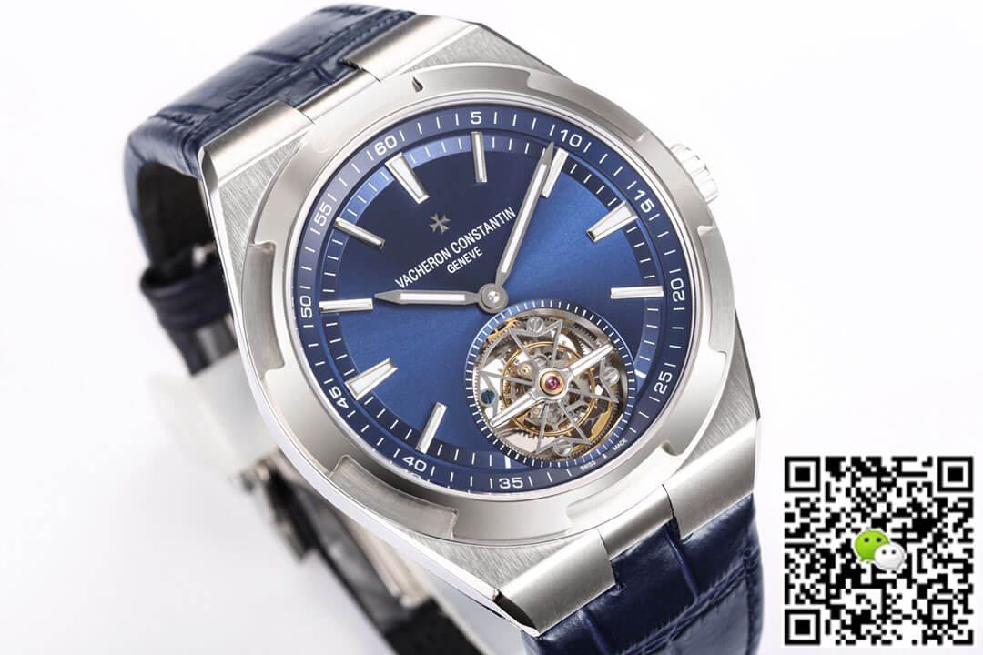 Replica Vacheron C0nstan1n Overseas Tourbillon 6000V/110A-B544 1:1 Best Edition BBR Factory Leather Strap