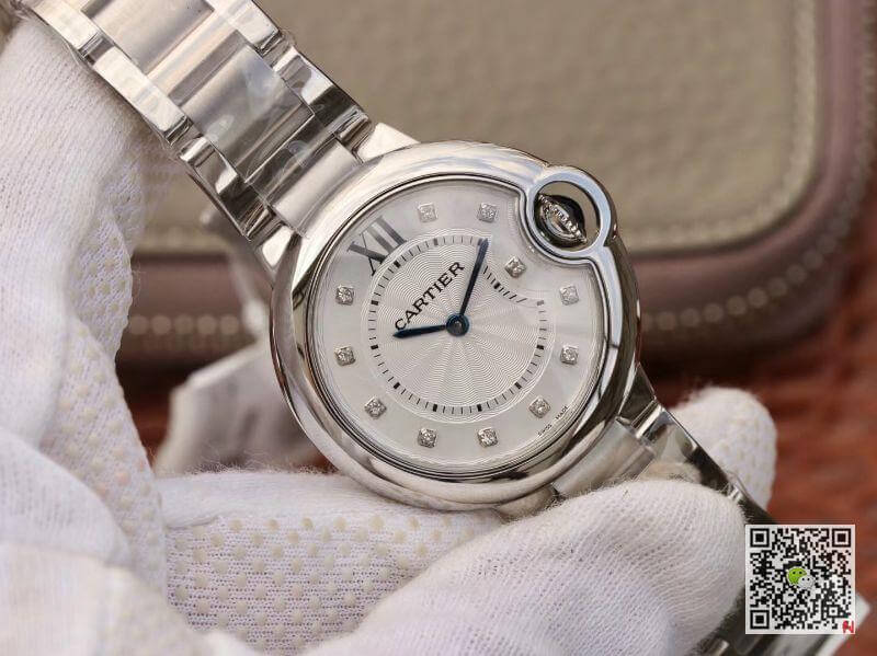 Replica Ballon Bleu De Ca*t1er 33mm V6 Factory 1:1 Best Edition Swiss Quartz ETA157 White Dial
