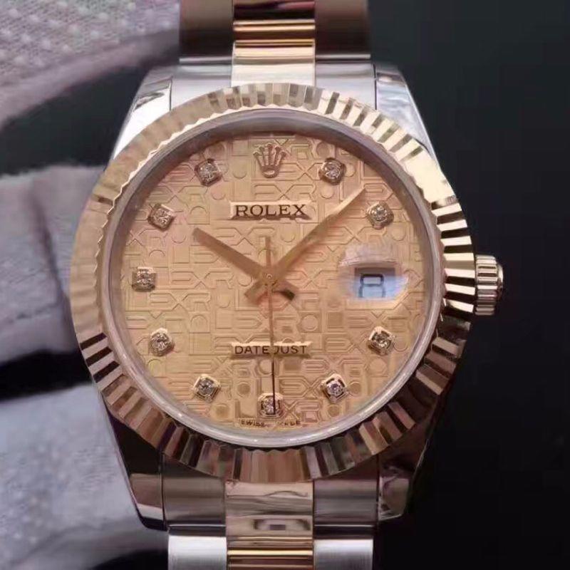 R01ex Dupe Datejust II 126333-13 1:1 Best Edition 18K Gold Dial Swiss ETA2836-2 Gold Wrapped