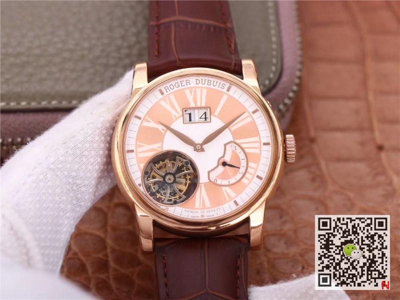 Replica Roger Dubuis Hommage RDDBHO0568 Tourbillon 1:1 Best Edition JB Factory Champagne Dial Swiss RD540