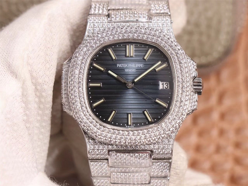 Replica Pat*k Phi1i*pe Nautilus 5719-10G Silver D1am0nd 1:1 Best Edition R8 Factory Gradient Grey Dial Swiss Cal.324 S C