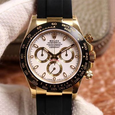 R01ex Daytona Replica M116518LN-0041 1:1 Best Edition Noob Factory White Dial Swiss ETA4130