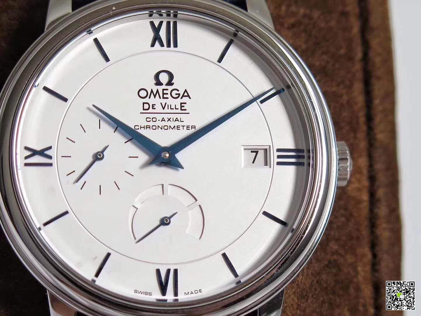 Replica 0me*ga De Ville Prestige 424.53.40.21.04.001 TW Factory 1:1 Best Edition Swiss ETA2824 White Dial Blue Marker