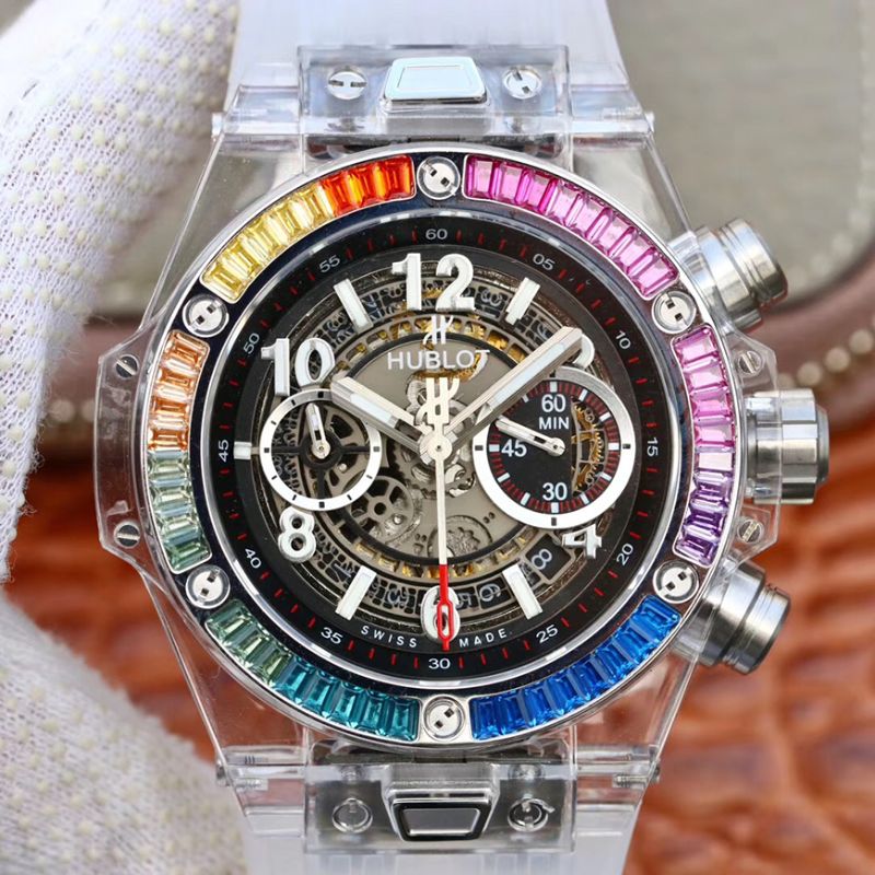 Replica Hublot Big Bang Unico 411.JX.4802.RT Mechanical Watches 1:1 Best Edition Swiss ETA1242 Rubber Strap