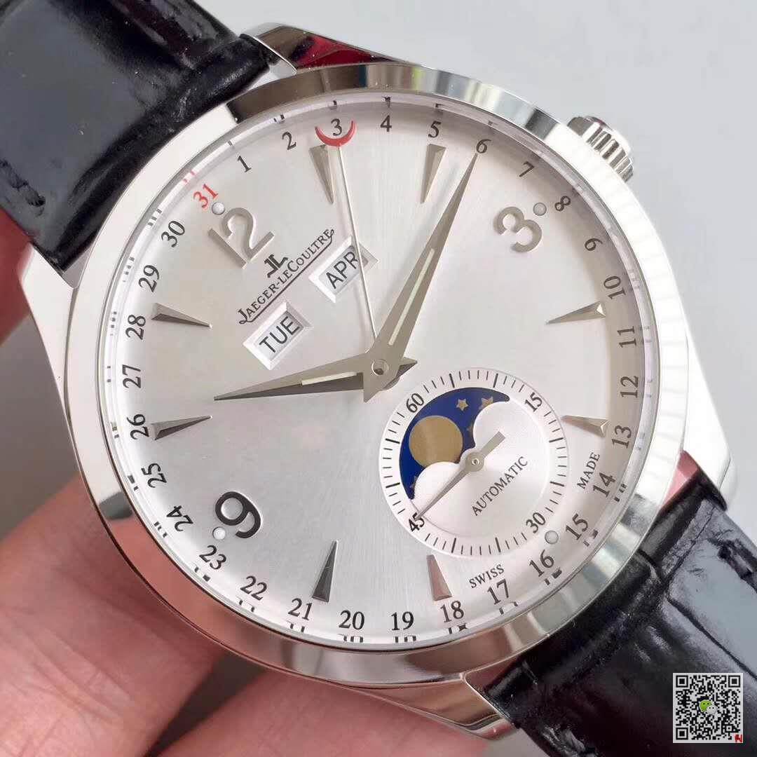 Replica Jaeger-LeCoultre Master Calendar 1558420 OM Factory Men Watches 1:1 Best Edition Swiss ETA866 Silver Dial