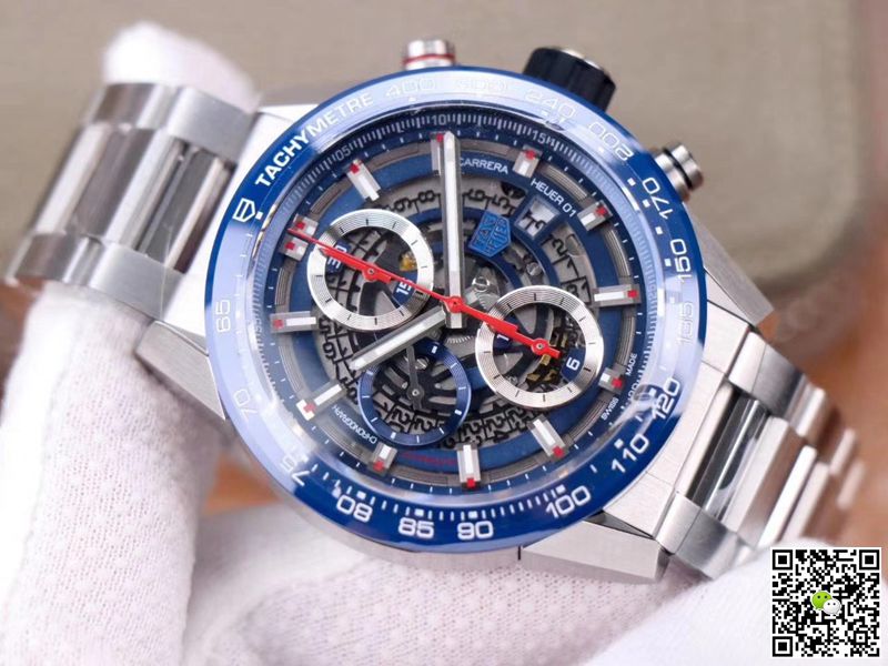 Replica Tag Heuer Carrera Calibre Heuer 01 CAR201T.BA0766 Chronograph 1:1 Best Edition XF Factory Blue Dial Swiss Calibre 01