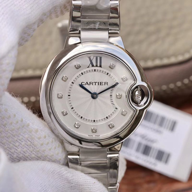 Replica Ballon Bleu De Ca*t1er 33mm V6 Factory 1:1 Best Edition Swiss Quartz ETA157 White Dial