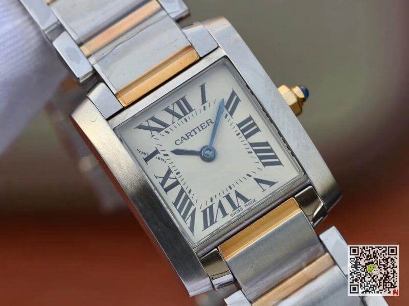 Ca*t1er Replica Tank Francaise Ladies Two Tone W51007Q4 1:1 Best Edition Swiss Quartz