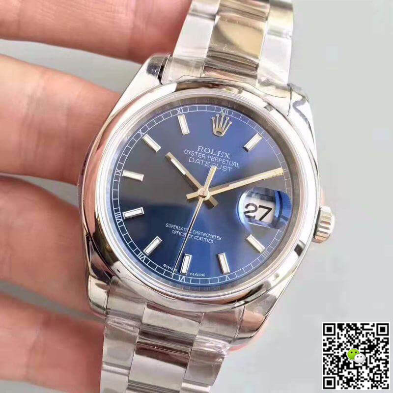 R01ex Dupe Datejust II 36mm 116200 Blue Dial 1:1 Best Edition Swiss ETA3135
