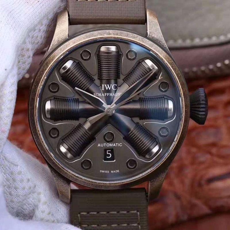 Replica IWC Schaffhausen Pilot Top Gun 1:1 Best Edition Swiss ETA A23J Bronze Nylon Strap