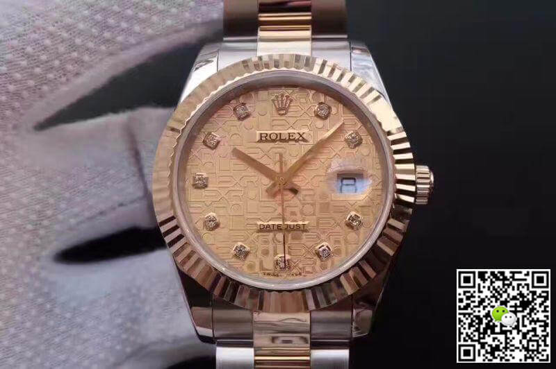 R01ex Dupe Datejust II 126333-13 1:1 Best Edition 18K Gold Dial Swiss ETA2836-2 Gold Wrapped