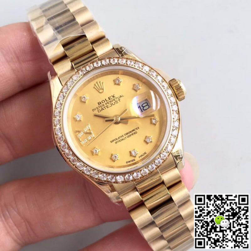 R01ex Dupe Lady Datejust 28mm 279138RBR 1:1 Best Edition Swiss ETA2824 Gold Wrapped