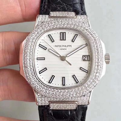 Pat*k Phi1i*pe Replica Nautilus Jumbo 5719/1G-001 1:1 Best Edition Swiss ETA324 White Dial