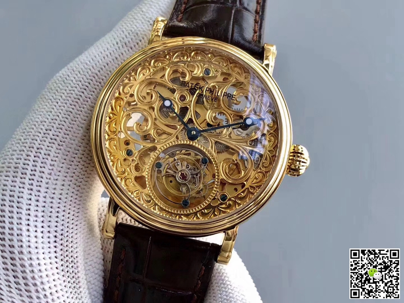 Pat*k Phi1i*pe Replica Tourbillon P83000 1:1 Best Edition Yellow Gold Swiss Tourbillon