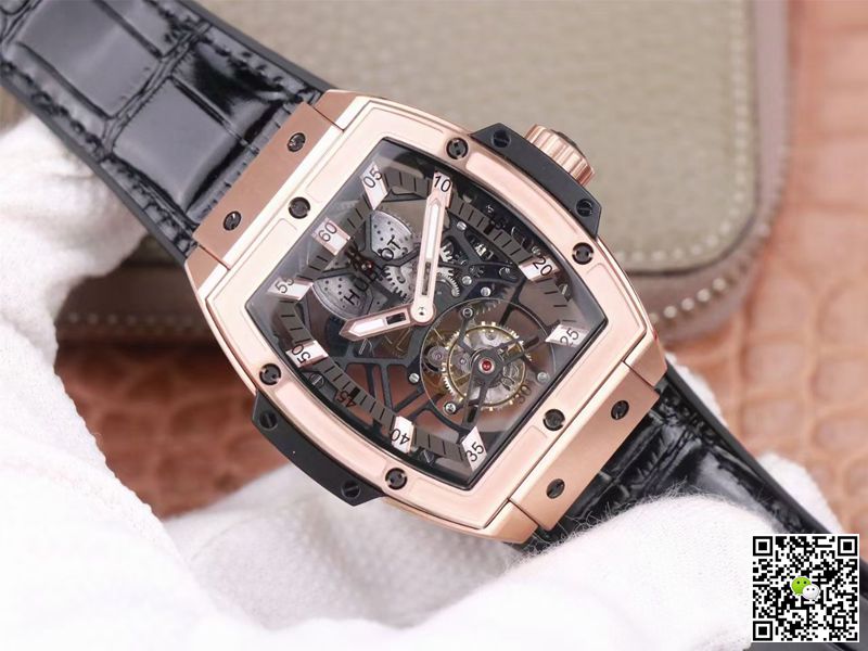 Hublot Replica Masterpiece Tourbillon 906.OX.0123.VR.AES13 1:1 Best Edition JB Factory Rose Gold White Hour Swiss HUB 9006