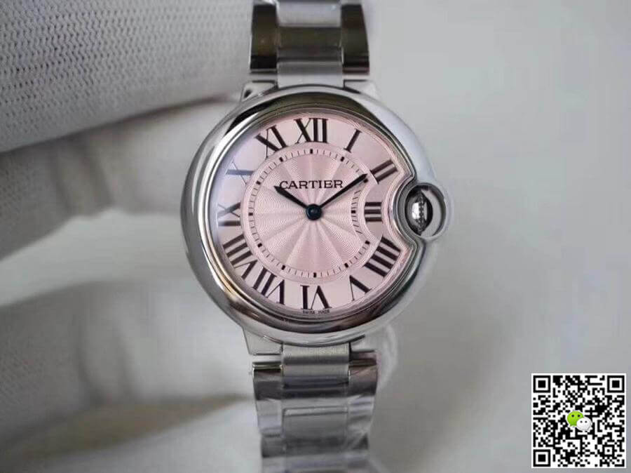 Replica Ballon Bleu De Ca*t1er WE902073 33mm V6 Factory 1:1 Best Edition Swiss Quartz ETA157 Pink Dial