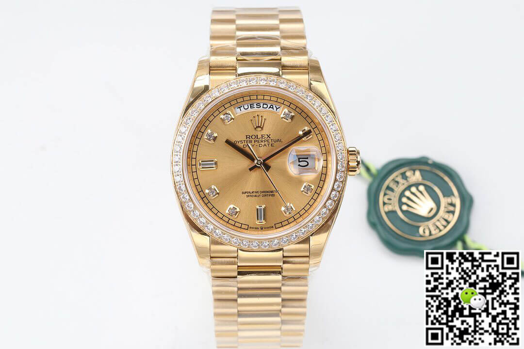 Replica R01ex Day Date M128348RBR-0008 1:1 Best Edition EW Factory D1am0nd Dial