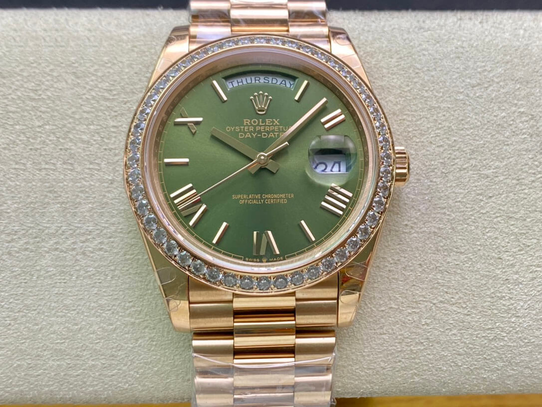 Replica R01ex Day Date M228345RBR-0011 1:1 Best Edition EW Factory Green Dial