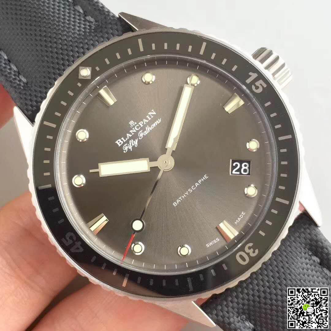 Replica Blancpain Fifty Fathoms Bathyscaphe 5000-1110-B52A ZF Factory 1:1 Best Edition Swiss ETA1315