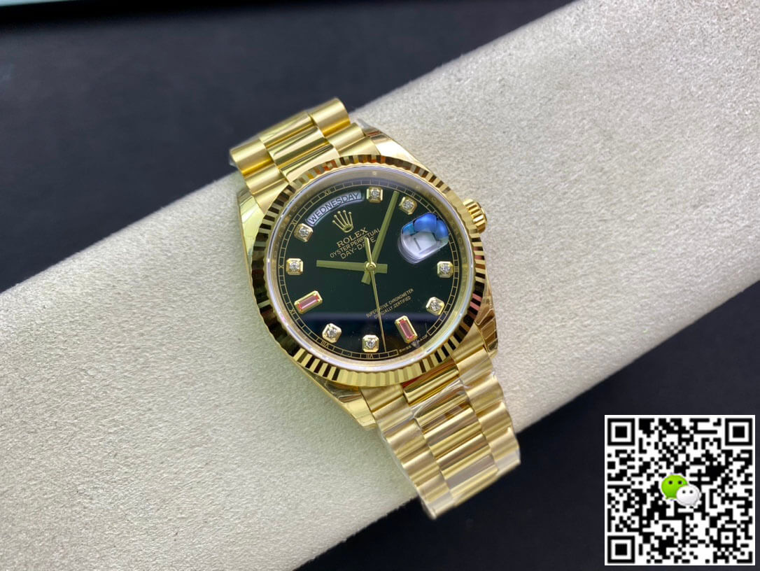 Replica R01ex Day Date 118208 1:1 Best Edition EW Factory Black Dial