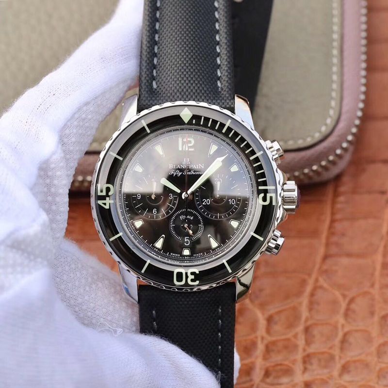 Replica Blancpain Fifty Fathoms 5085F-1130-52 OM Factory 1:1 Best Edition Swiss ETA7750 Metallic Black Dial