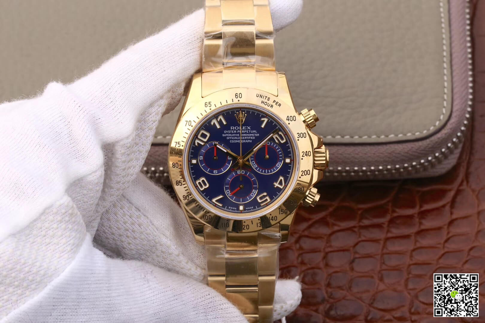 Replica R01ex Daytona Cosmograph 116528 1:1 Best Edition JH Factory Yellow Gold Blue Dial