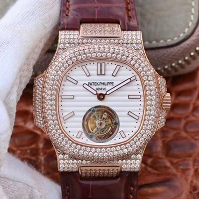 Pat*k Phi1i*pe Replica Nautilus Jumbo 5711 R8 Factory 1:1 Best Edition Swiss Tourbillon Rose Gold