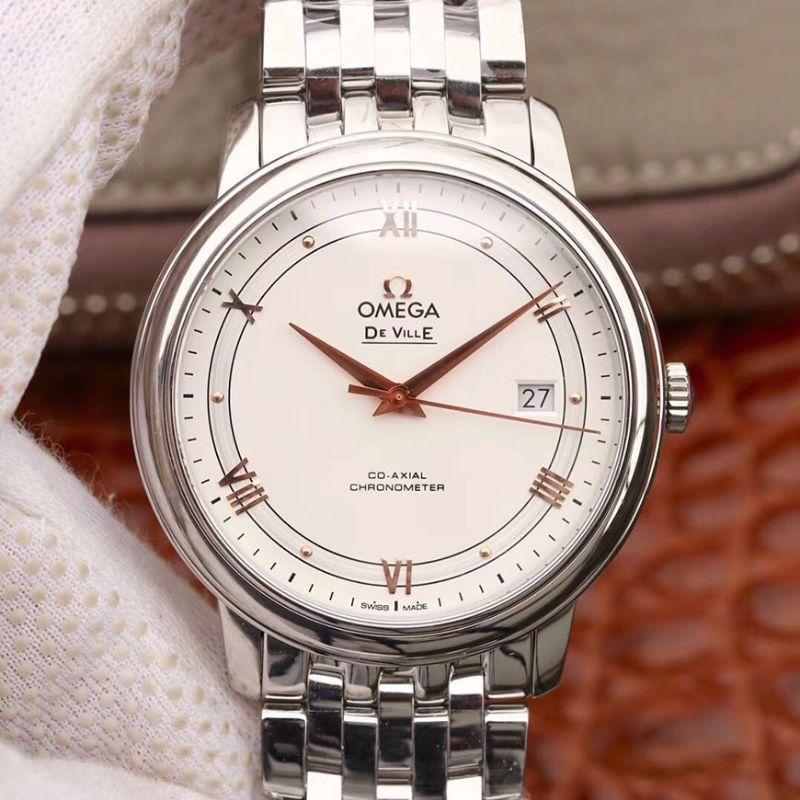 Replica 0me*ga De Ville Prestige 424.10.40.20.02.002 MKS Factory 1:1 Best Edition Swiss ETA9015 Silver Dial