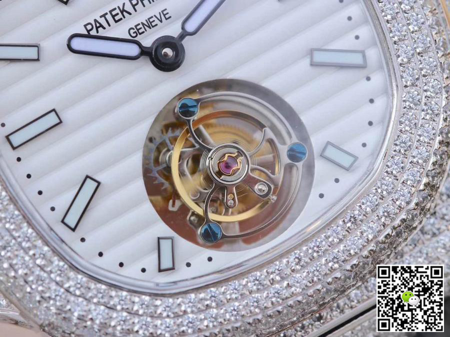 Pat*k Phi1i*pe Replica Nautilus Jumbo 5711 R8 Factory 1:1 Best Edition Swiss Tourbillon White Dial