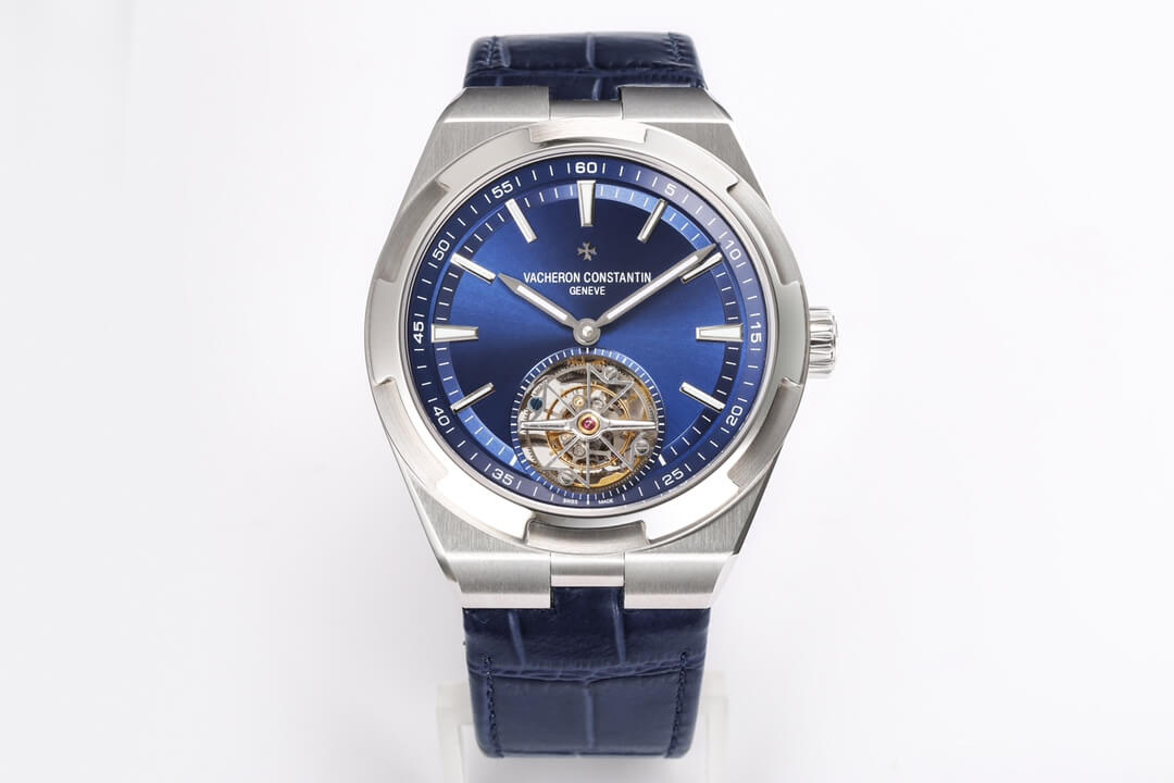 Replica Vacheron C0nstan1n Overseas Tourbillon 6000V/110A-B544 1:1 Best Edition BBR Factory Leather Strap