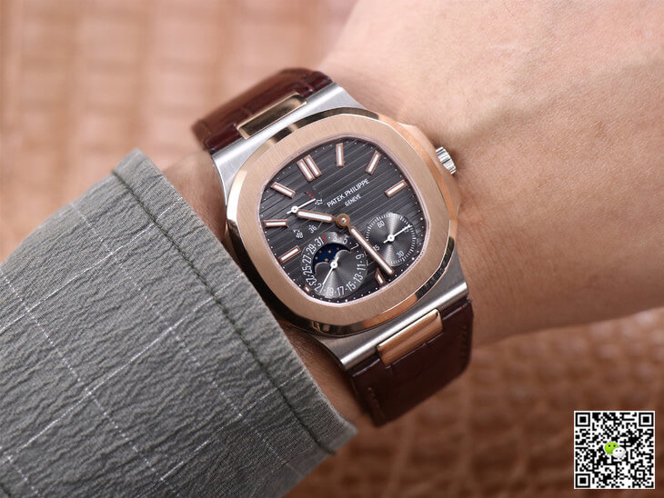 Replica Pat*k Phi1i*pe Nautilus 5712GR-001 1:1 Best Edition PF Factory Rose Gold Leather Belt