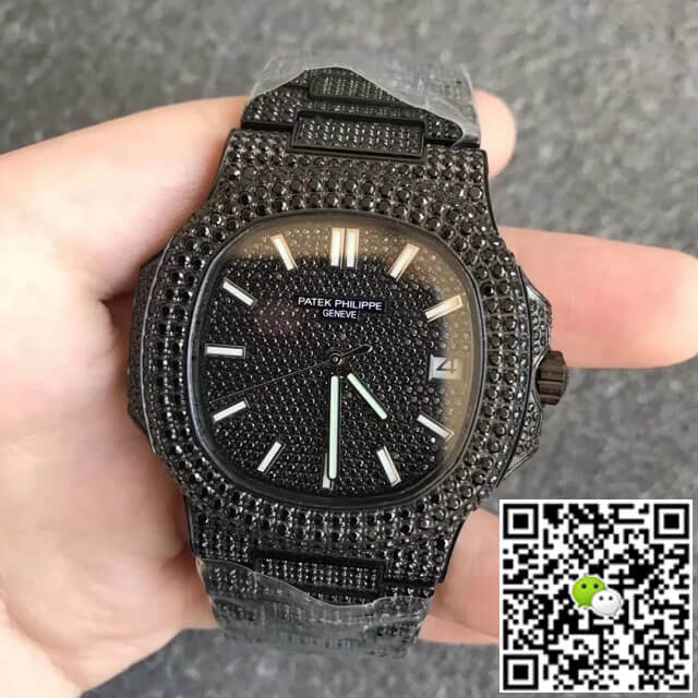 Replica Pat*k Phi1i*pe Nautilus 5719/10G-010 1:1 Best Edition PPF Factory Full D1am0nd Black Dial