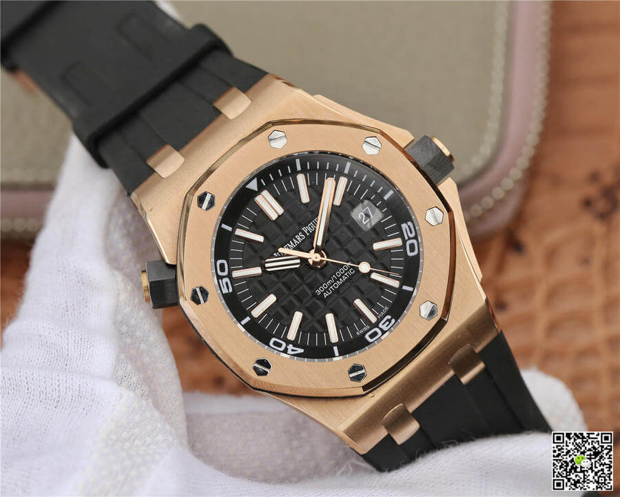 Replica Audemars P1g*et Royal Oak Offshore 15710 1:1 Best Edition JF Factory V8 Rose Gold