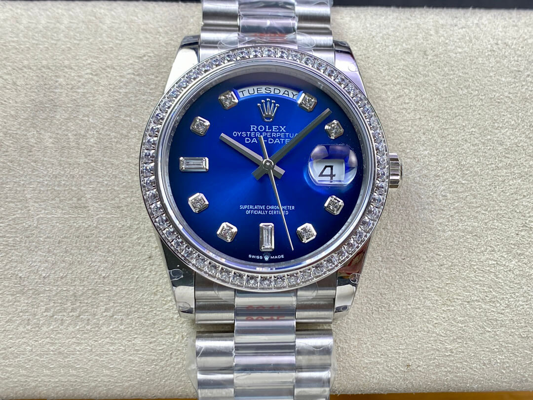 Replica R01ex Day Date M128396TBR-0008 36MM 1:1 Best Edition GM Factory D1am0nd Bezel