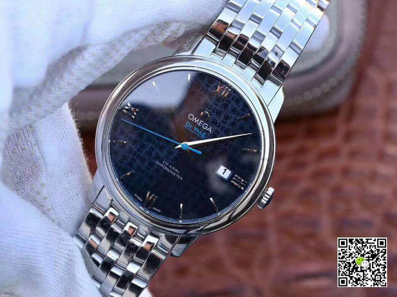 Replica 0me*ga De Ville Prestige 424.10.40.20.03.003 1:1 Best Edition Swiss ETA2892 Blue Textured Dial
