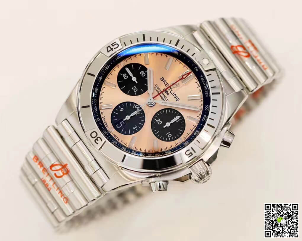 Replica Breitling Chronomat AB0134101K1A1 1:1 Best Edition GF Factory Rose Gold Dial