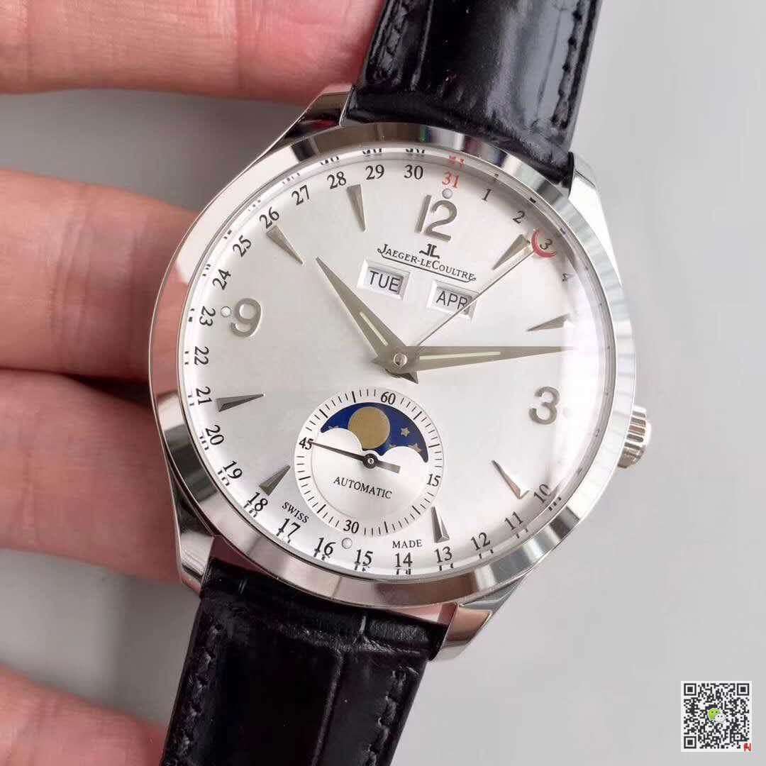 Replica Jaeger-LeCoultre Master Calendar 1558420 OM Factory Men Watches 1:1 Best Edition Swiss ETA866 Silver Dial